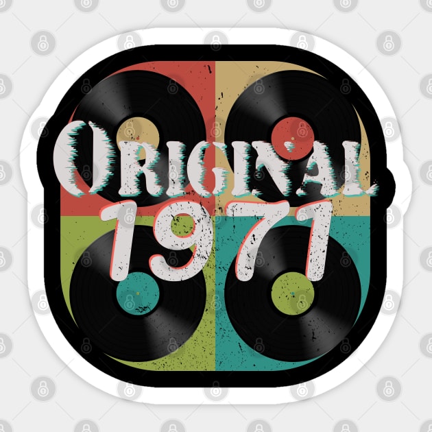 Original 1971, 50th Birthday, Vintage Vinyl Sticker by Style Conscious